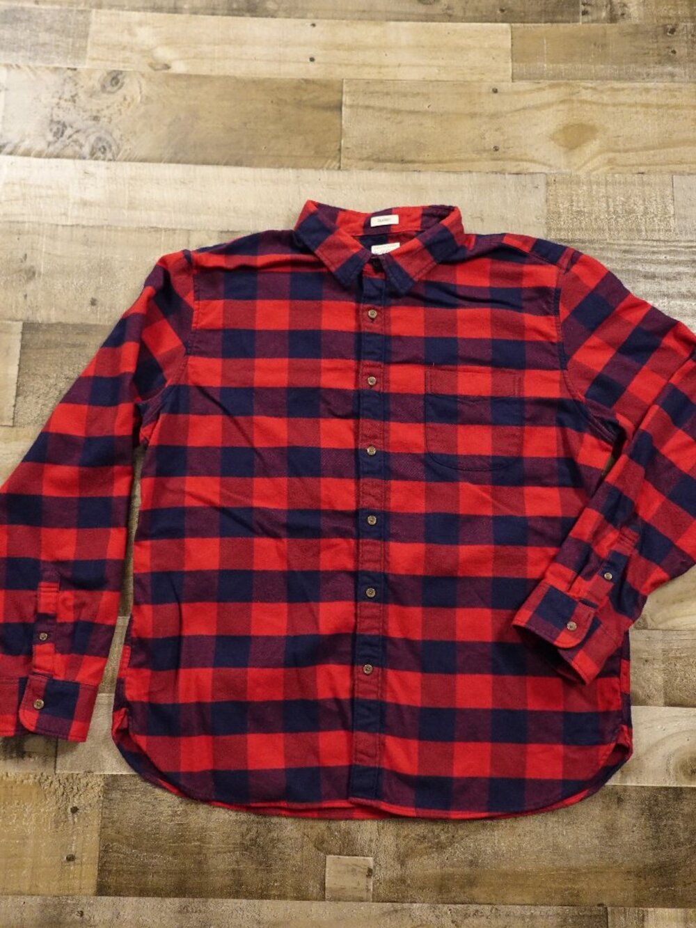 J.Crew Buffalo Plaid Flannel Shirt Men’s XXL Red Navy Lumberjack